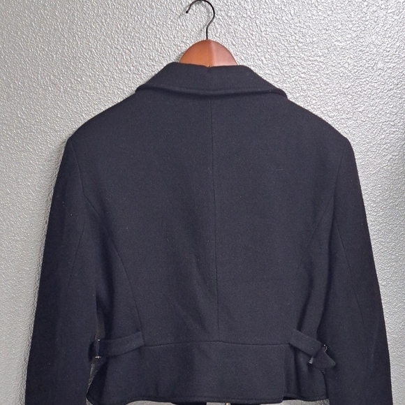 Vintage Black Wool Collared Zip Up Jacket    Size L - Picture 3 of 8